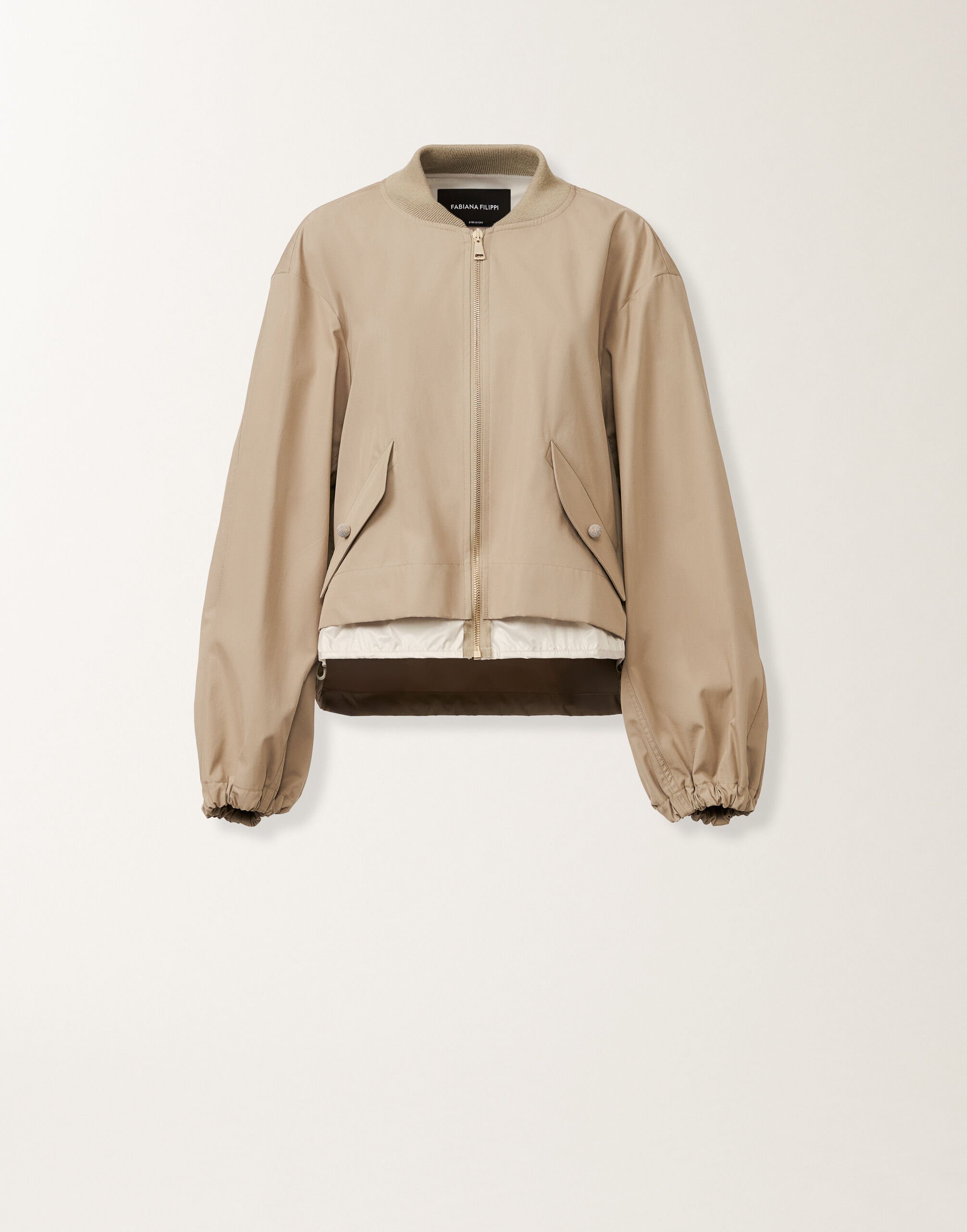 Fabiana Filippi Bomberjacke aus extrafeinem Twill, olivgrün Grün CTD215F225L5260000