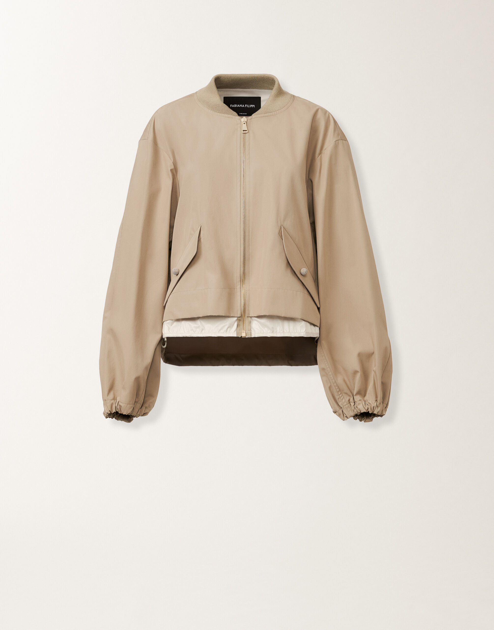 Fabiana Filippi Bomberjacke aus extrafeinem Twill, olivgrün Grün CTD215F225L5260000