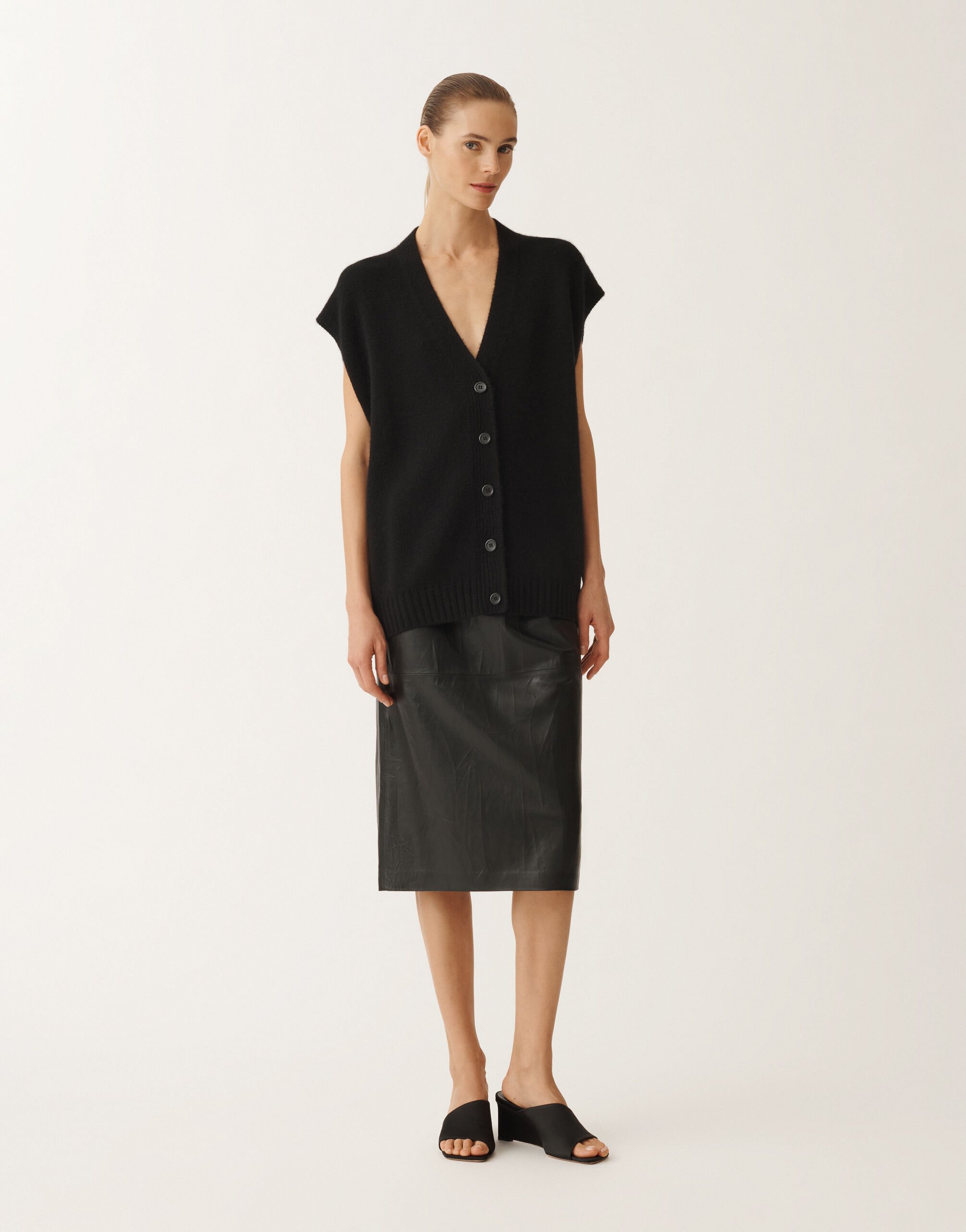 Fabiana Filippi Gilet en gaze de cachemire, noir NOIR MAD265F039N9000000