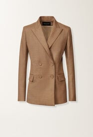 Fabiana Filippi Double-breasted jacket in Prince of Wales check, birch Brown GCD225F207L6580000