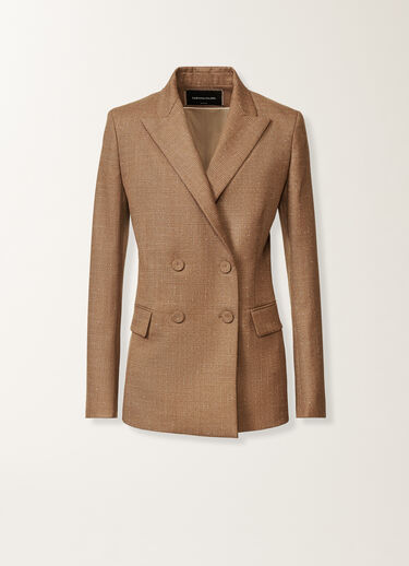 Fabiana Filippi Double-breasted jacket in Prince of Wales check, birch Brown GCD225F207L6580000