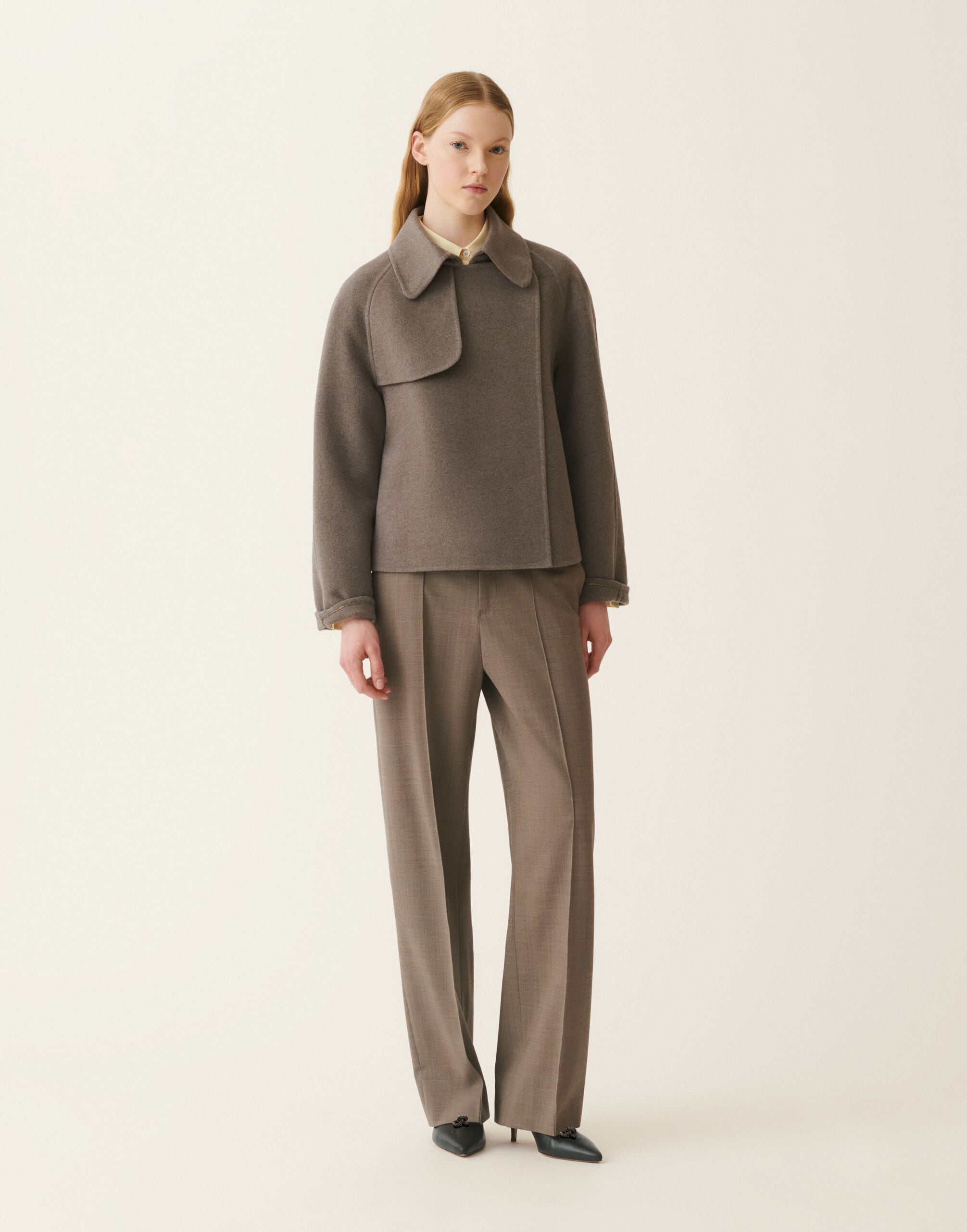 Fabiana Filippi Wool and cashmere double coat, falcon Falcon CTD226F634M3750000