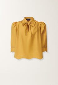 Fabiana Filippi Top de popelina, mostaza MOSTAZA TPD276F740M1270000