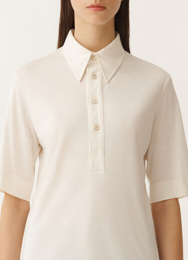 Fabiana Filippi Silk jersey polo, butter WHITE JED265F147D6390000