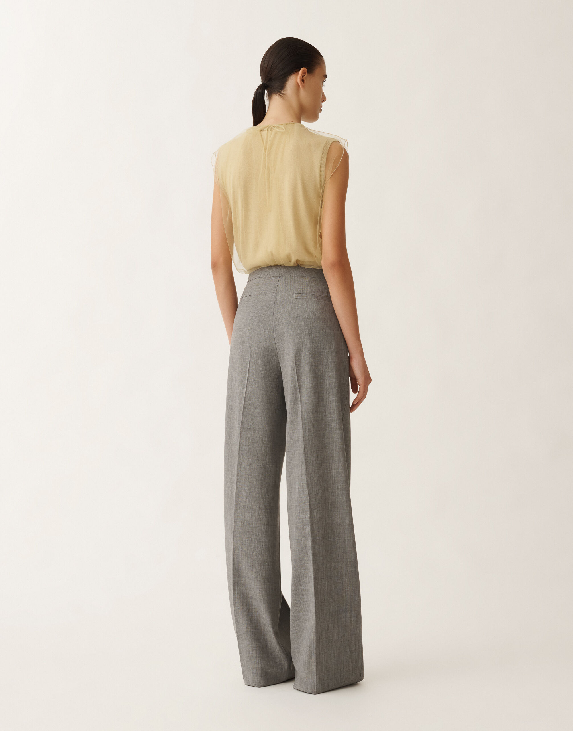 Fabiana Filippi ウール フレスコ Spoleto パンツ（メランジロック） グレー PAD265F307D6200000