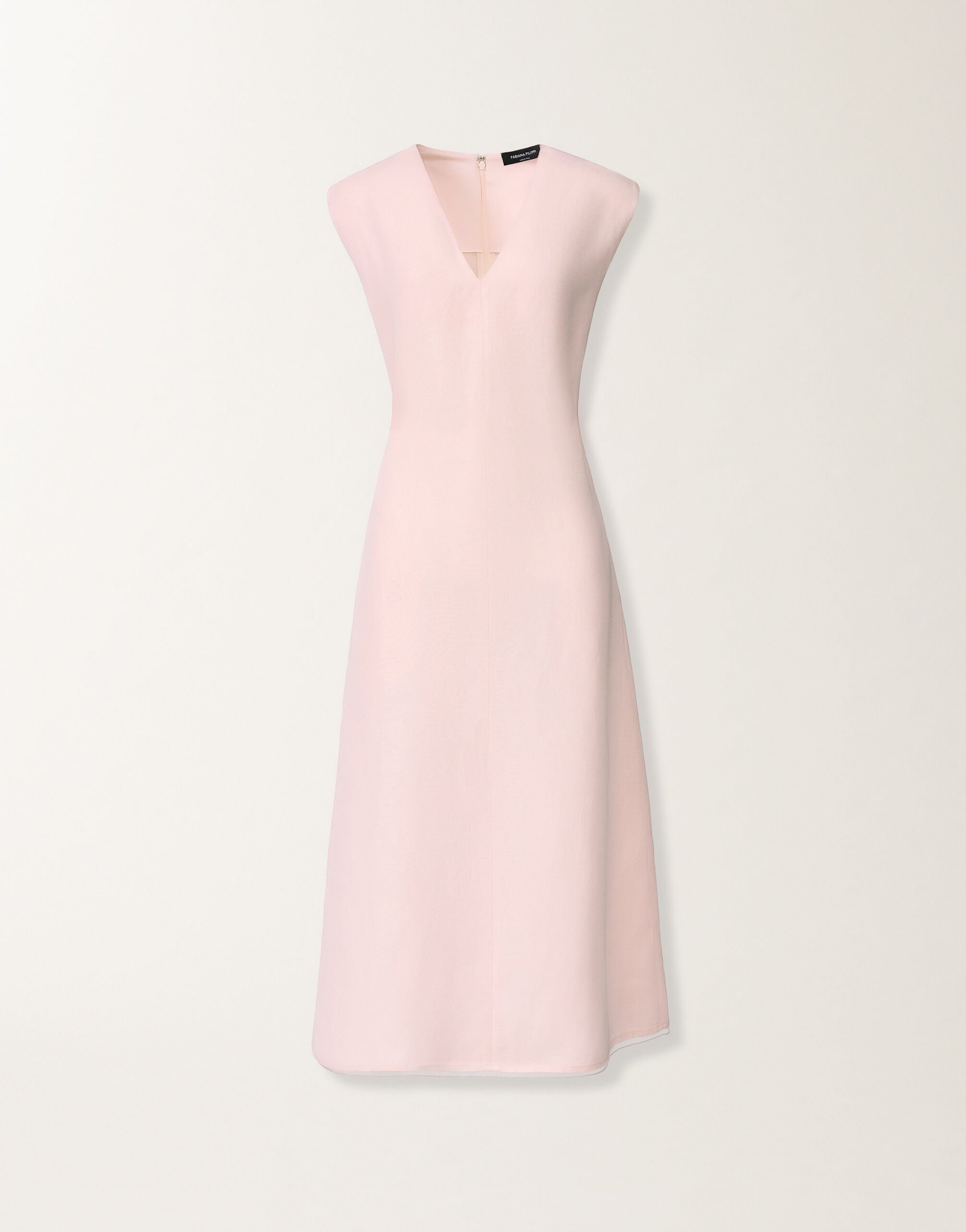 Fabiana Filippi Fluid dress in linen and viscose, petal pink PETAL PINK ABD276F620M1480000