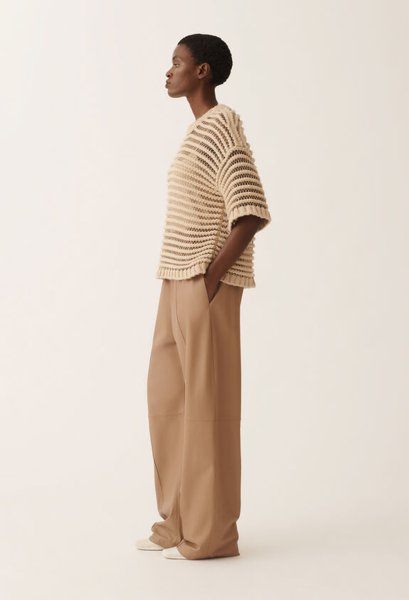 Fabiana Filippi Camel, albino and gold lurex sweater BROWN MAD215F094L5200000