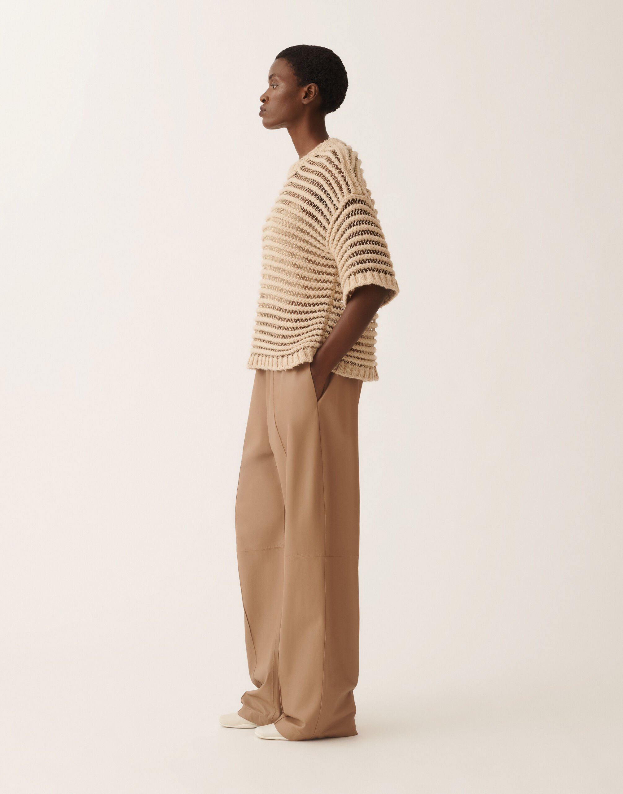 Fabiana Filippi Pullover aus Kamel, albinofarbener und goldfarbener Lurex Braun MAD215F094L5200000