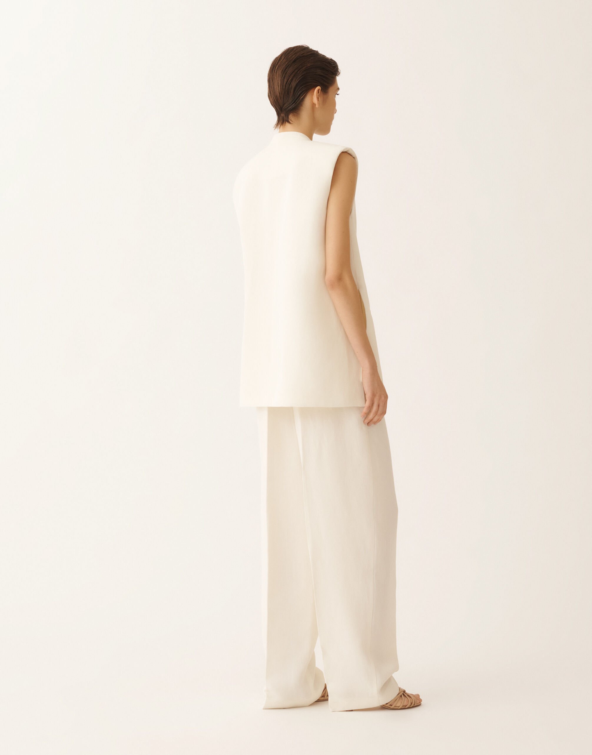 Fließende Weste aus Leinen und Viskose, Butterfarbe Fabiana Filippi Fließende Weste aus Leinen und Viskose, Butterfarbe BUTTER GCD276F660D5440000