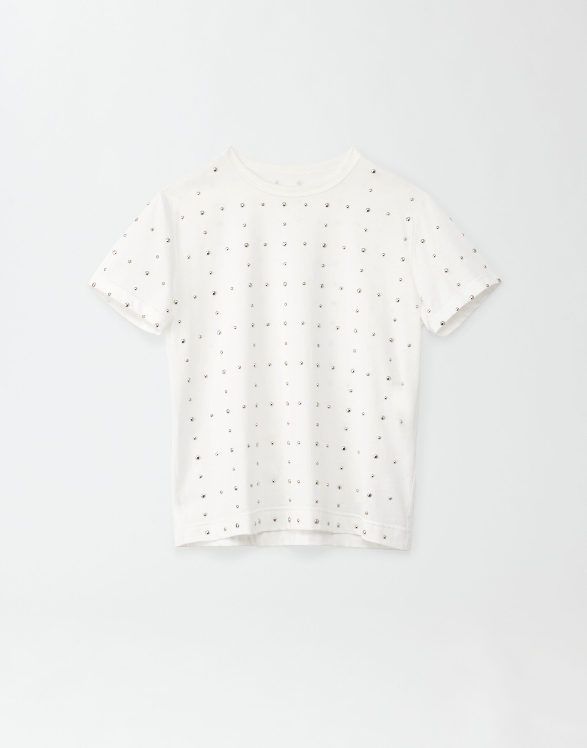 Fabiana Filippi COTTON JERSEY T-SHIRT WITH STUDS ON FRONT TPD264F218I9120000
