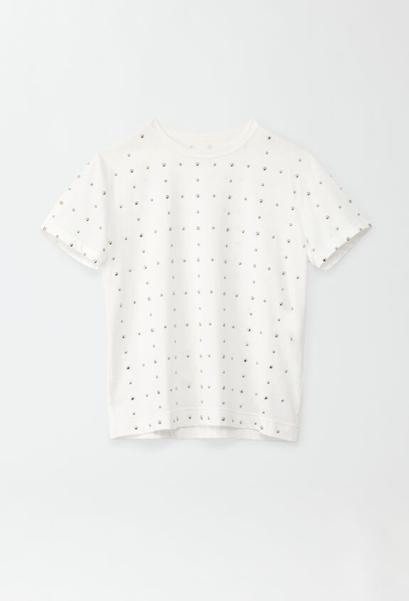 Fabiana Filippi COTTON JERSEY T-SHIRT WITH STUDS ON FRONT JED274F445H4840000