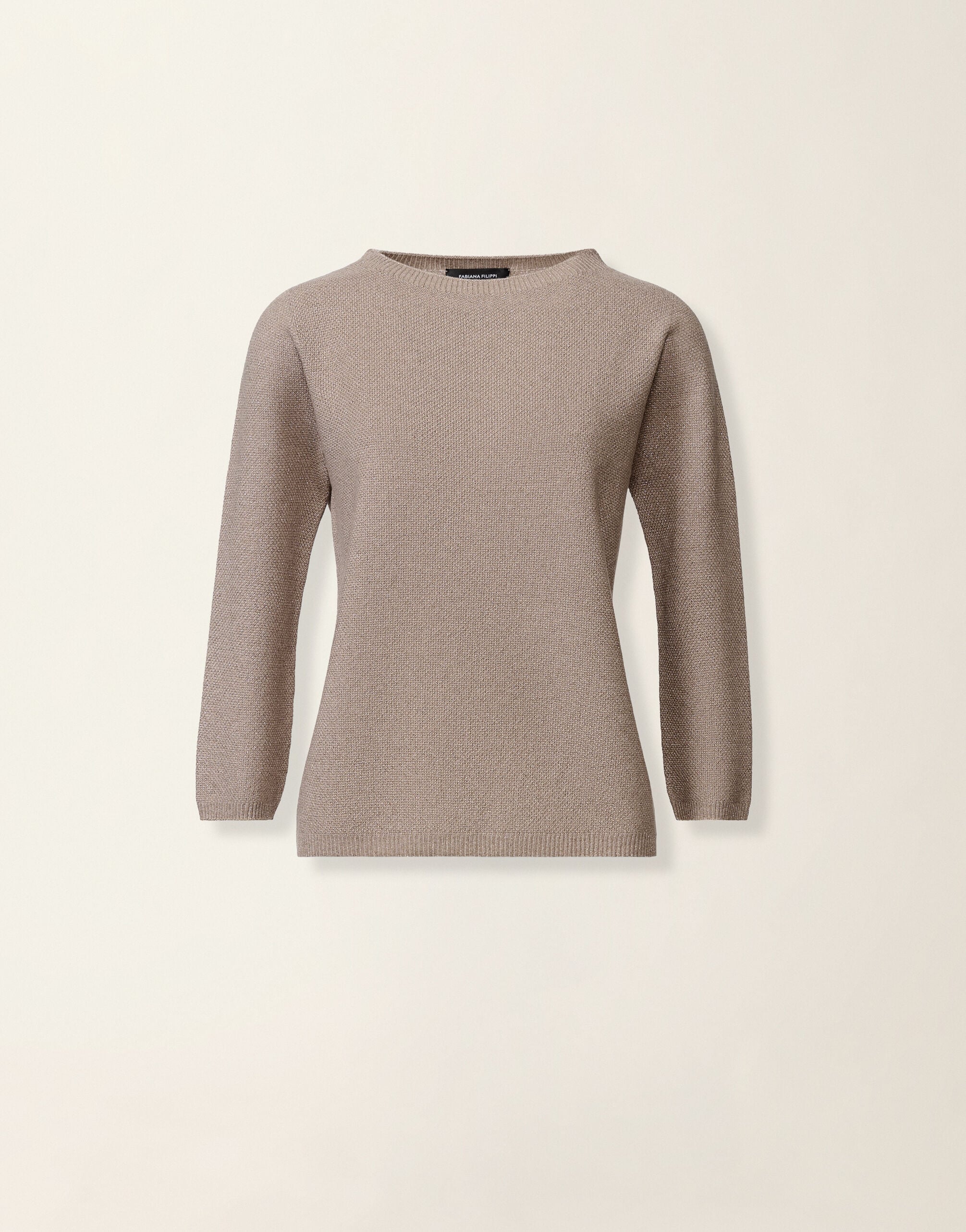 Pullover aus Platinum mit Lurex, mocha Fabiana Filippi Pullover aus Platinum mit Lurex, mocha Mocha MAD216F398M3330000