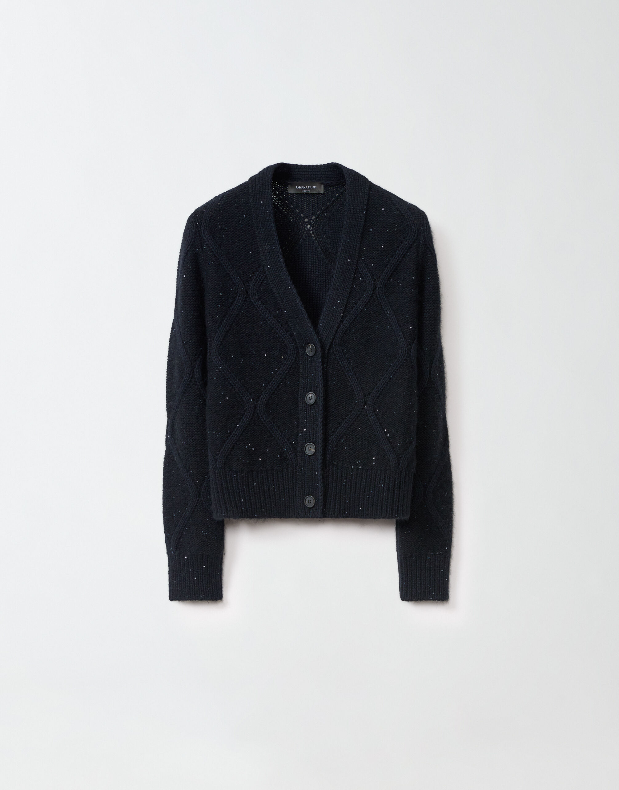 Sequinned cardigan black for Women Fabiana Filippi