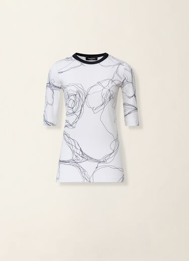 T-shirt en jersey de coton côtelé, blanc Fabiana Filippi T-shirt en jersey de coton côtelé, blanc Blanc JED216F109M3060000