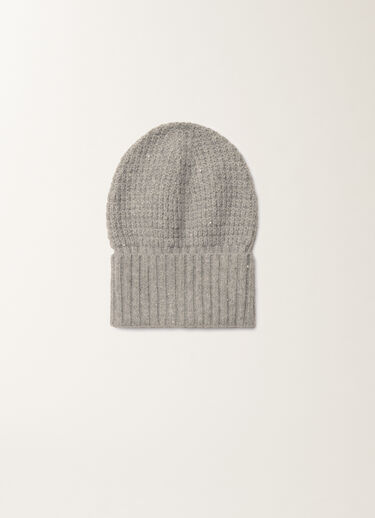 Fabiana Filippi Wool and silk hat with sequins, rock Grey SAD225A983L6170000