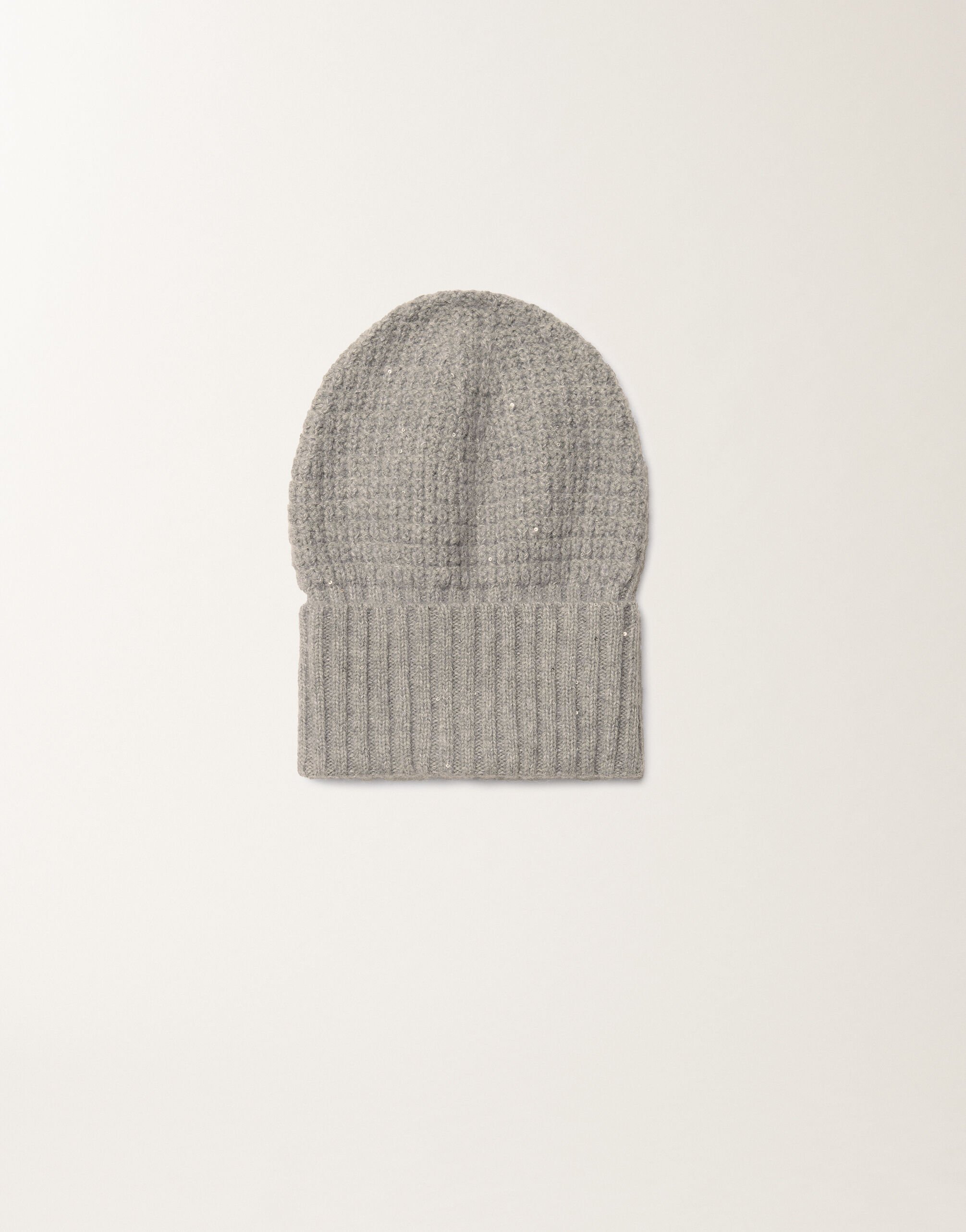 Fabiana Filippi Wool and silk hat with sequins, rock Grey SAD225A983L6170000