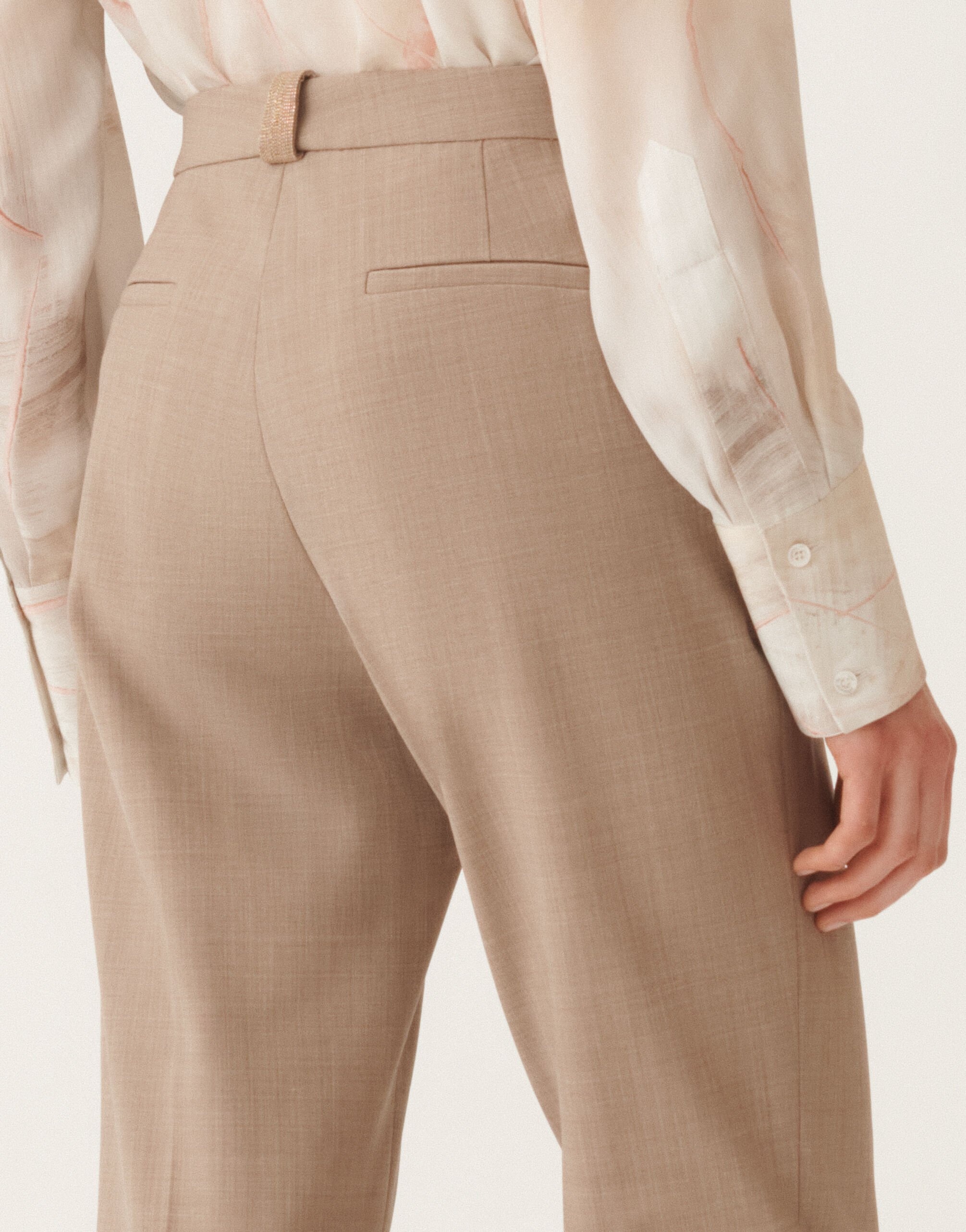 Fabiana Filippi Montefalco trousers in bi-stretch fresco wool, maple Beige PAD215F326L5230000