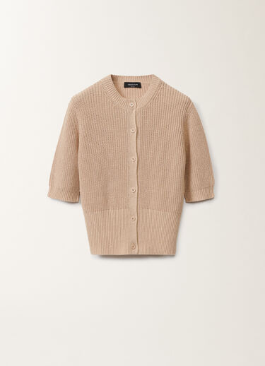 Fabiana Filippi Cotton and linen cardigan with sequins, sand SAND MAD275F520L3510000