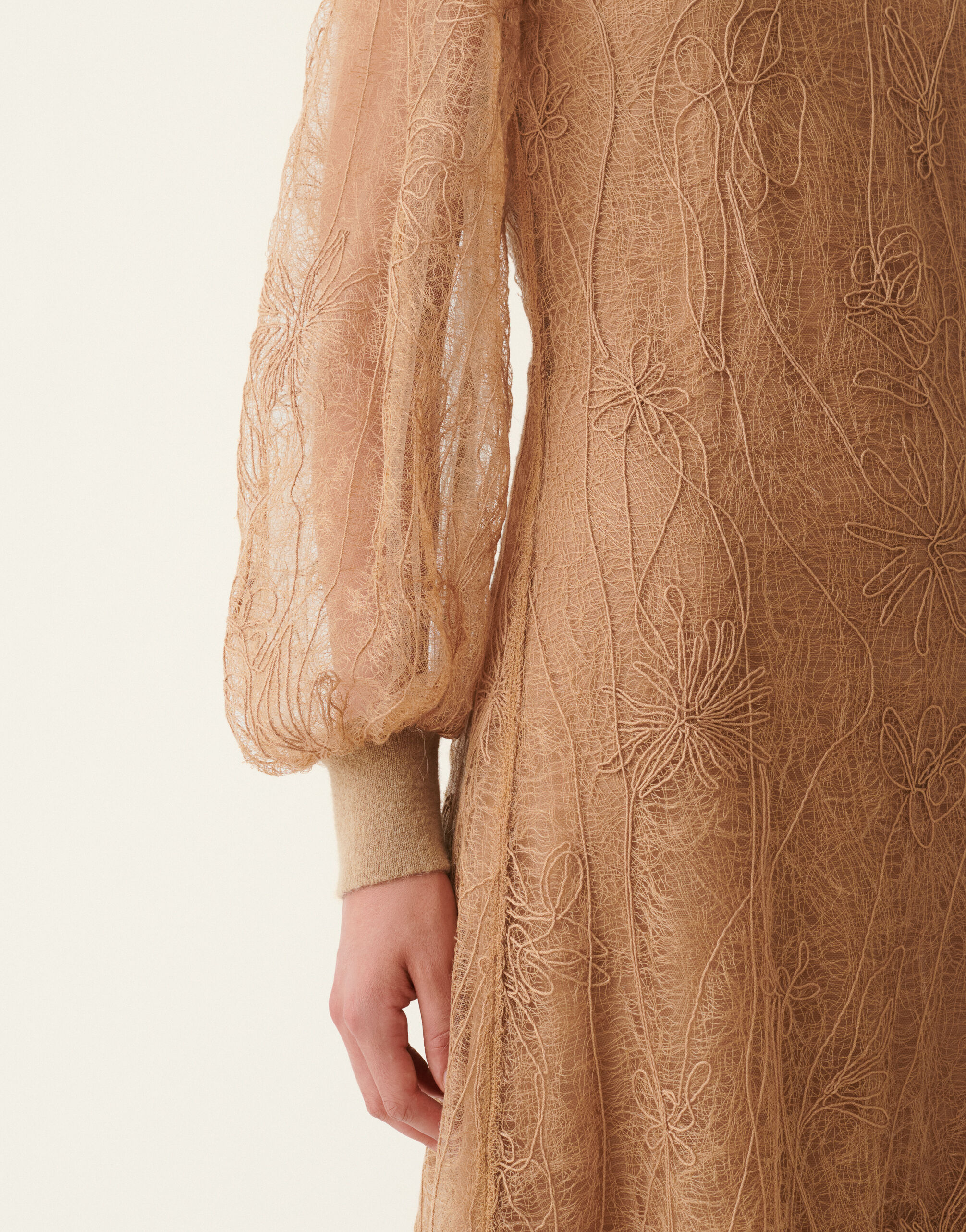 Embroidered lace dress, rattan Fabiana Filippi Embroidered lace dress, rattan Rattan ABD226F599M4340000
