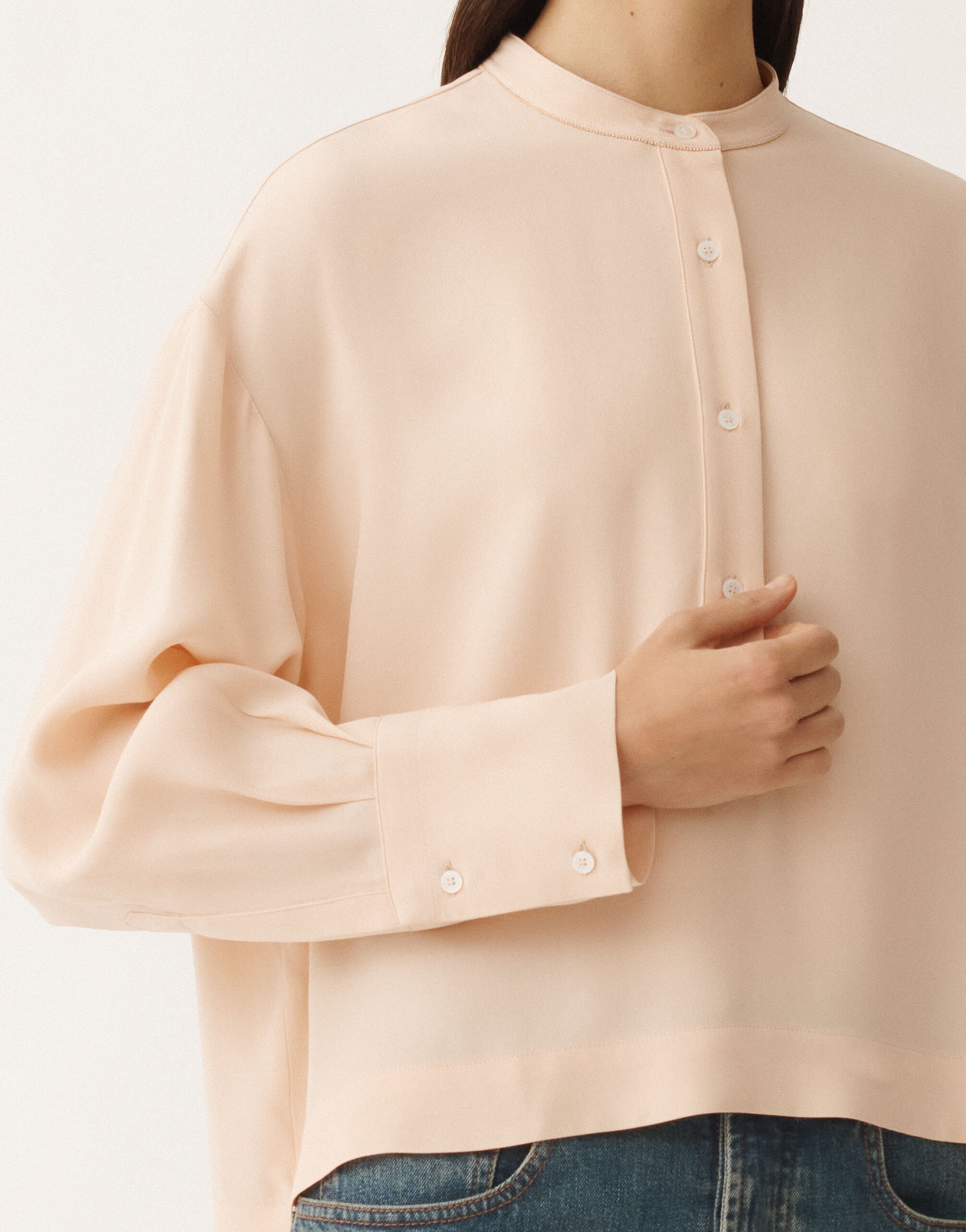 Fabiana Filippi Bluse aus Enver Satin, puderrosa ROSA CAD265F356L2880000