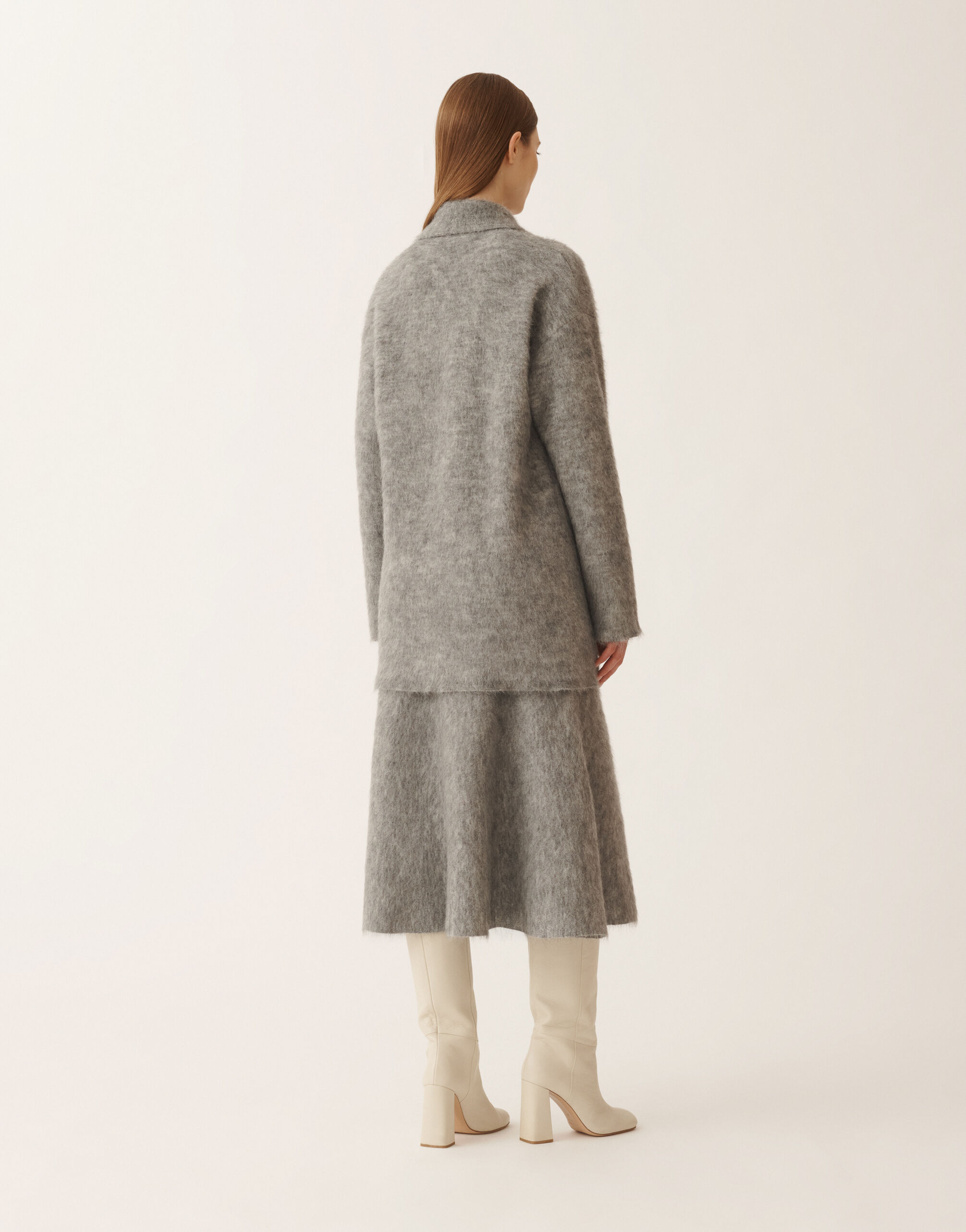 Fabiana Filippi Shirt in brushed merino and mohair, rock Grey MAD225F543L6200000