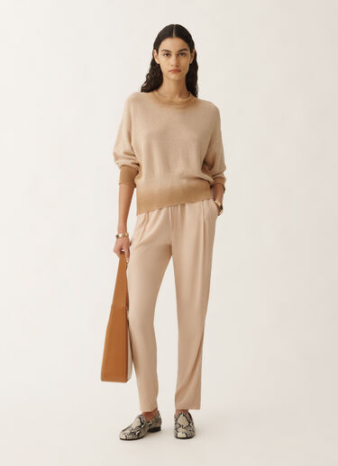 Fabiana Filippi Maglia in cotone e lino con paillettes, sabbia SABBIA MAD275F568L3820000