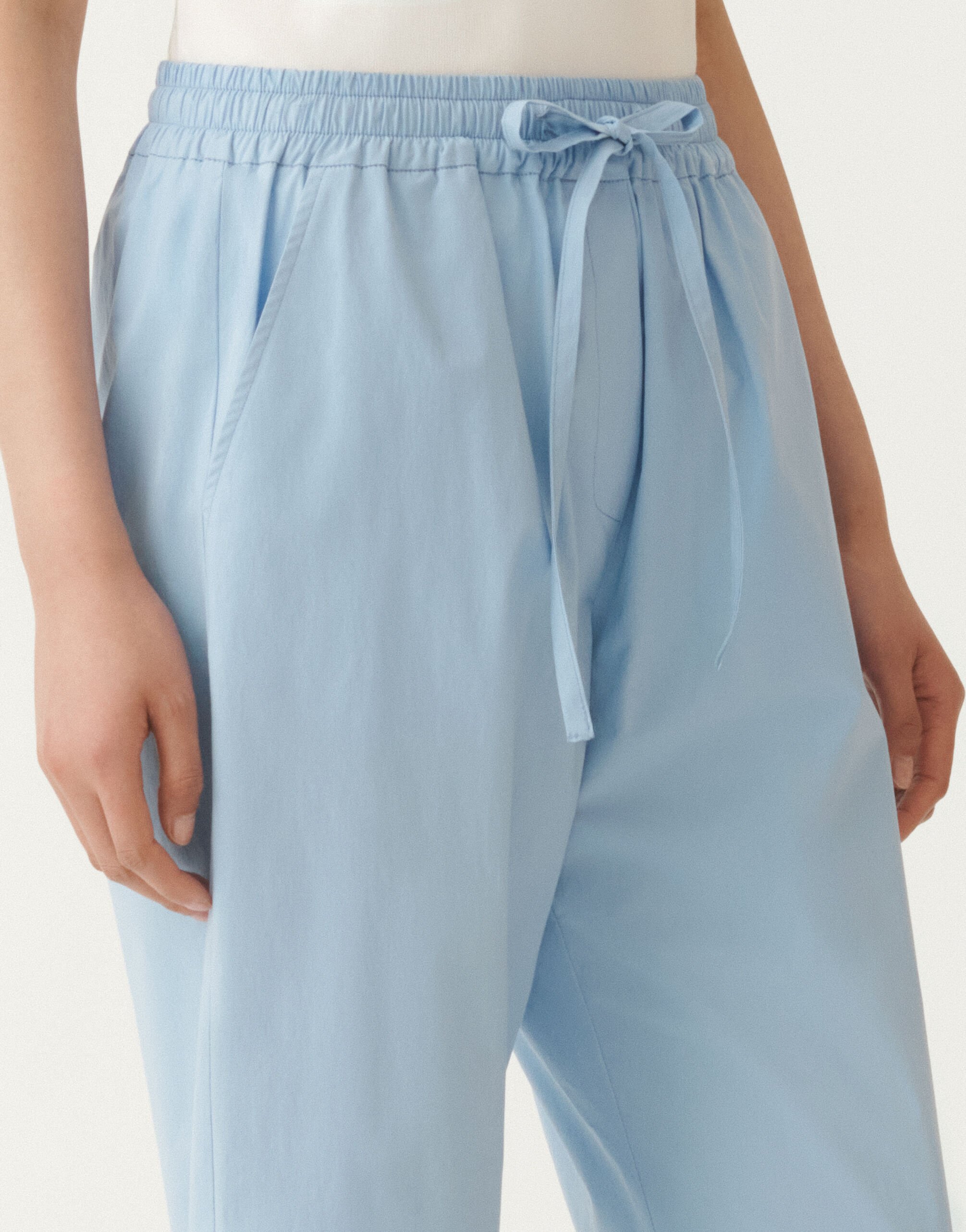 Fabiana Filippi Stretch poplin trousers, sky blue SKY BLUE PADC02F405H5460000