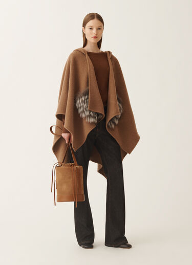 Fabiana Filippi Wool cape, bark Brown SAD225A925L8500000