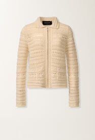Fabiana Filippi Chaqueta de lana y algodón con lentejuelas, vainilla Vainilla GCD266F204L7350000
