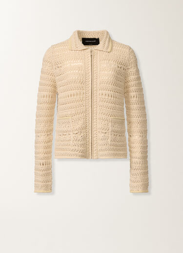 Fabiana Filippi Wool and cotton jacket with sequins, vanilla Vanilla GCD266F204L7350000