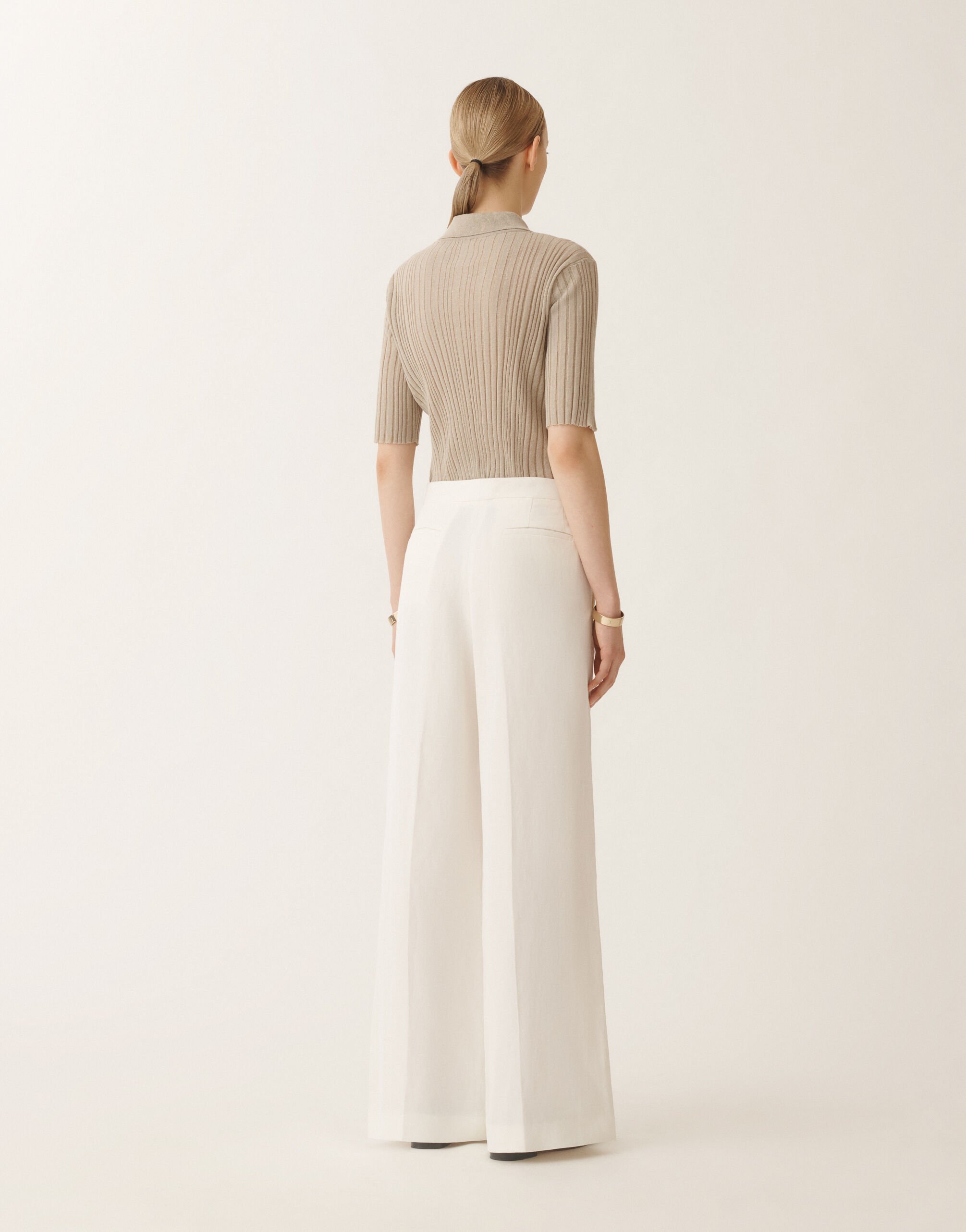 Fabiana Filippi Linen and viscose trousers, white WHITE PAD275F307D5440000