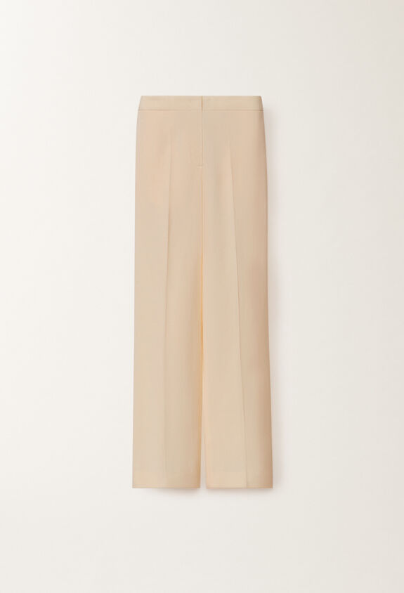 Fabiana Filippi WOOL LINEN HOPSACK STRAIGHT LEG TROUSERS ECRU PAD265F320D8220000