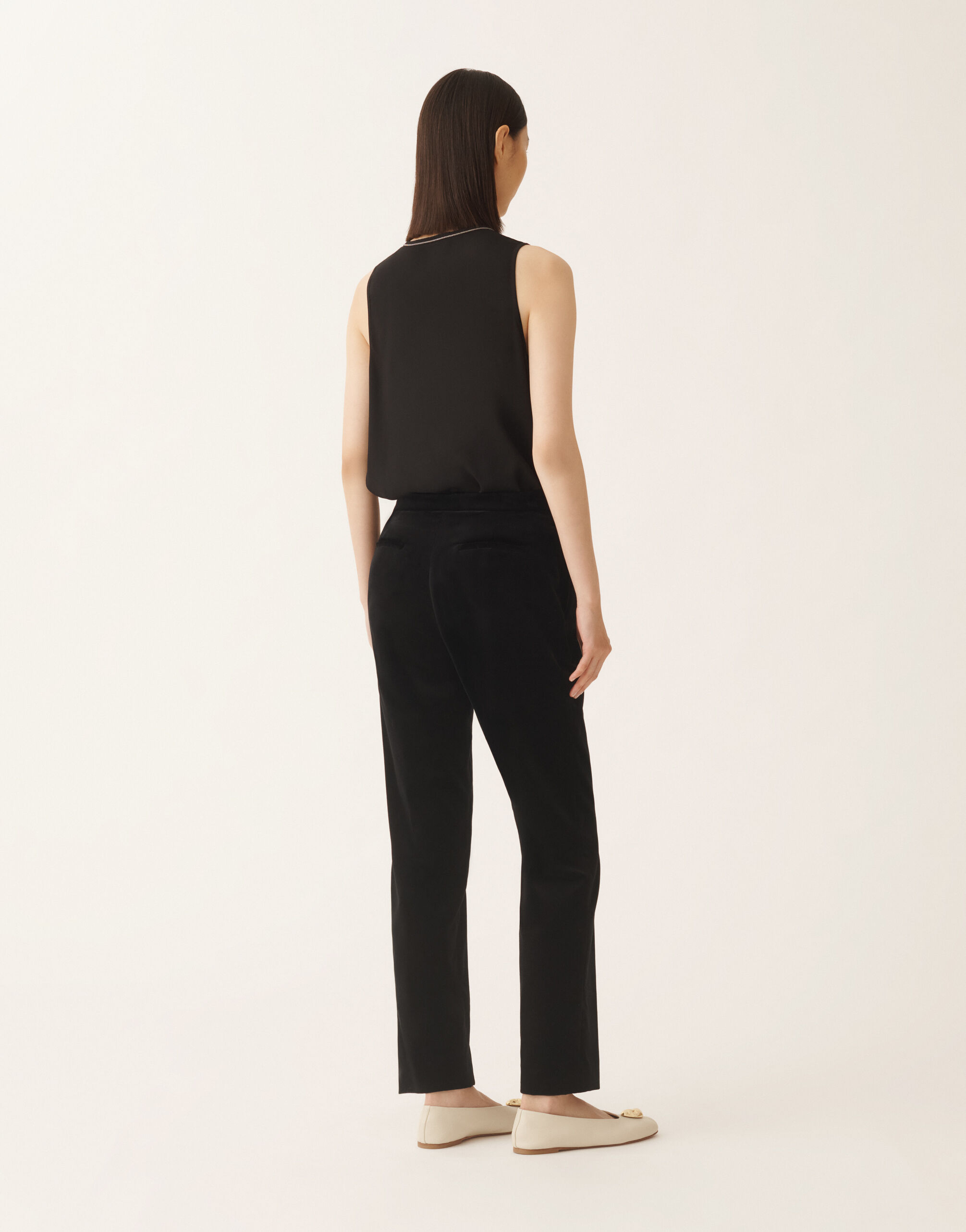 Fabiana Filippi Montefalco trousers in velvet, black Black PAD225F326D7630000