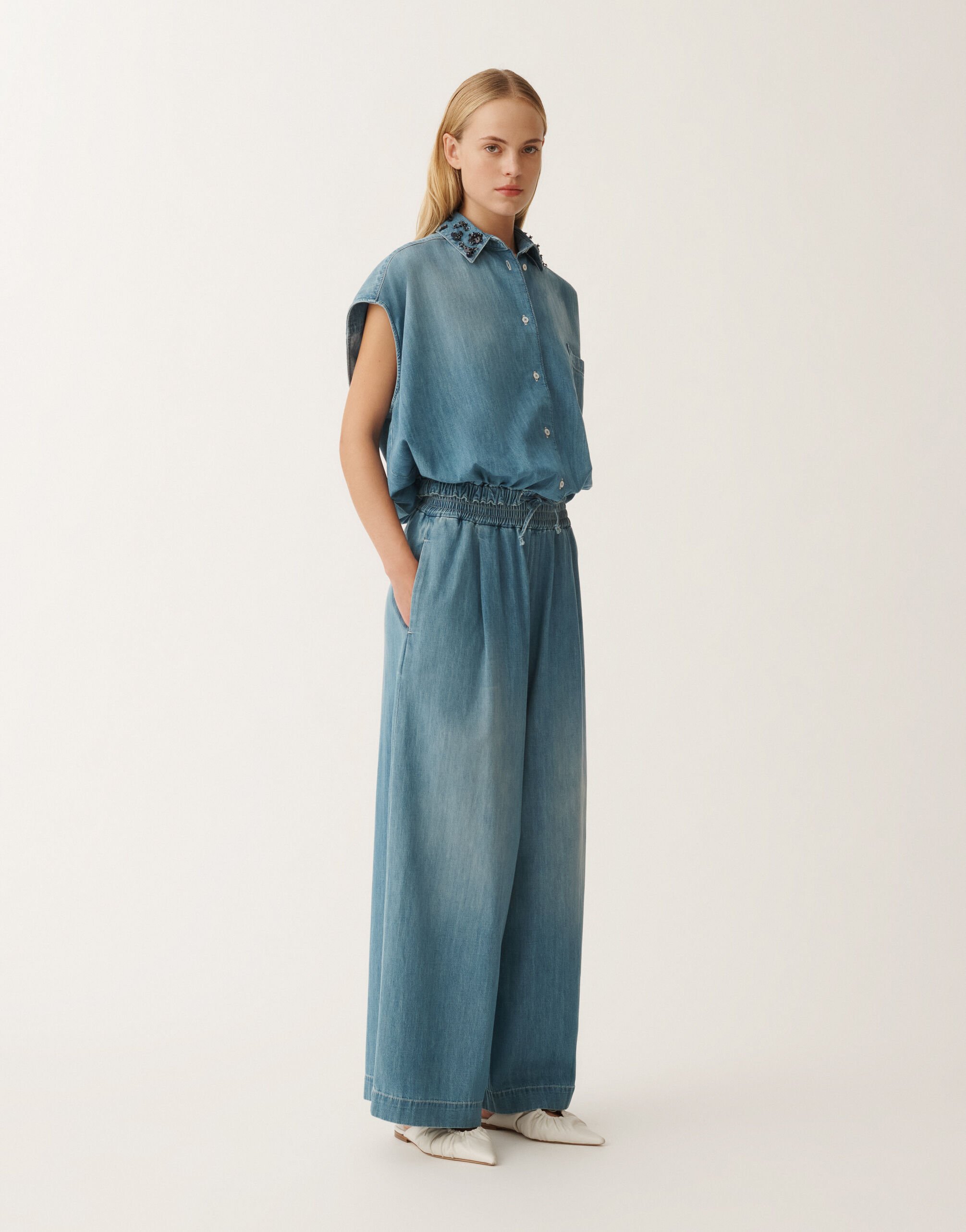 Fabiana Filippi Hemd aus Chambray, hellblau BLAU CAD275F598L3840000