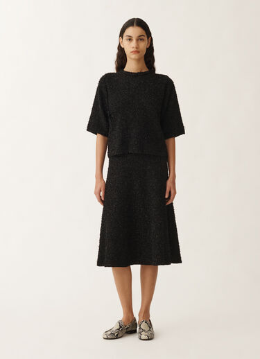 Fabiana Filippi Tweed-effect T-shirt, black BLACK MAD265F123L1670000
