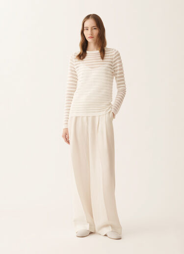 Fabiana Filippi White cotton and linen sweater with sequins White MAD266F102L7680000