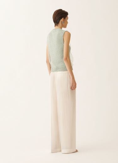 Fabiana Filippi Cropped vest in mouliné yarn, Ghirri green Ghirri Green MAD266F112L7450000