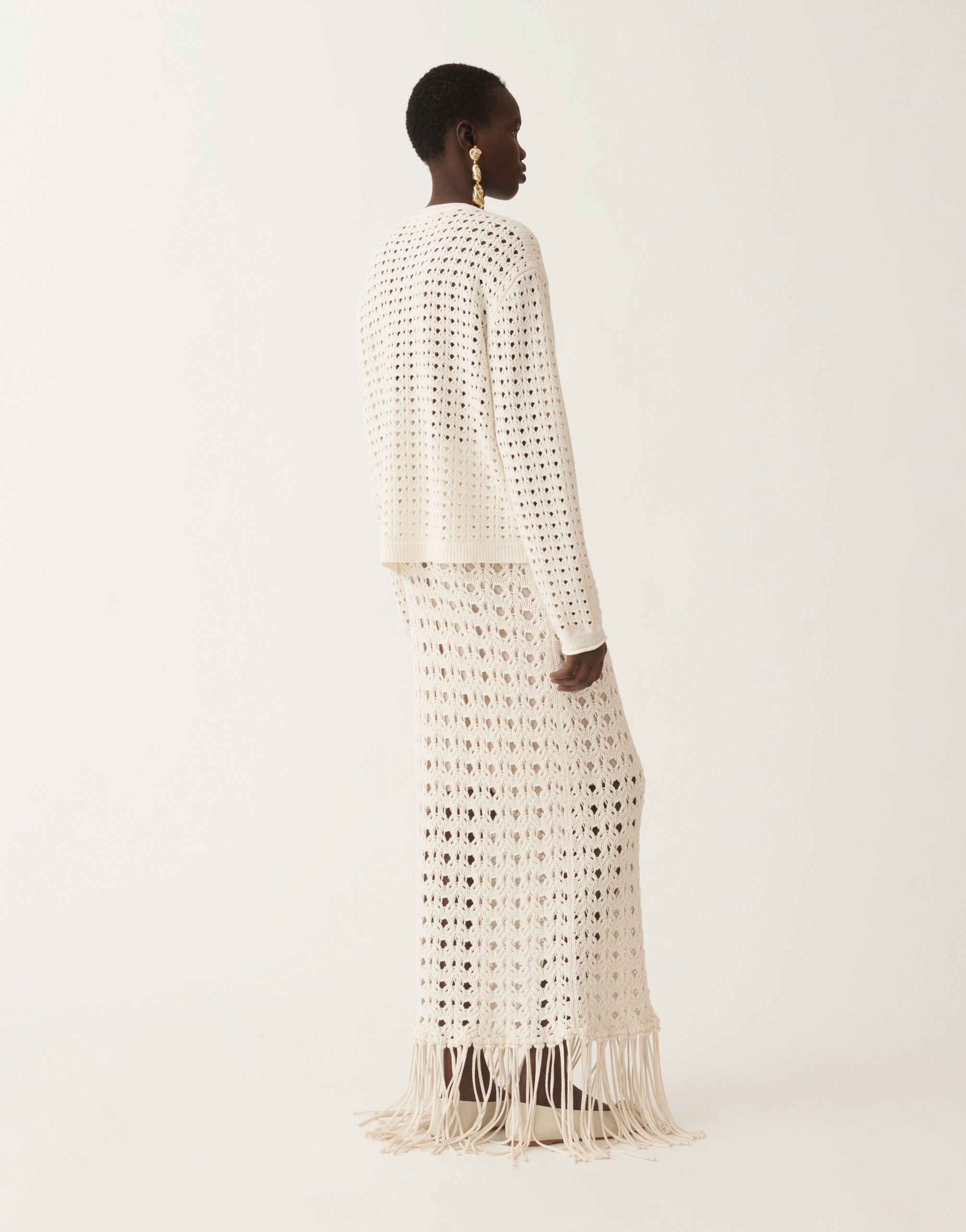 Fabiana Filippi Maglia in Platinum, rafia BIANCO MAD215F039L5050000