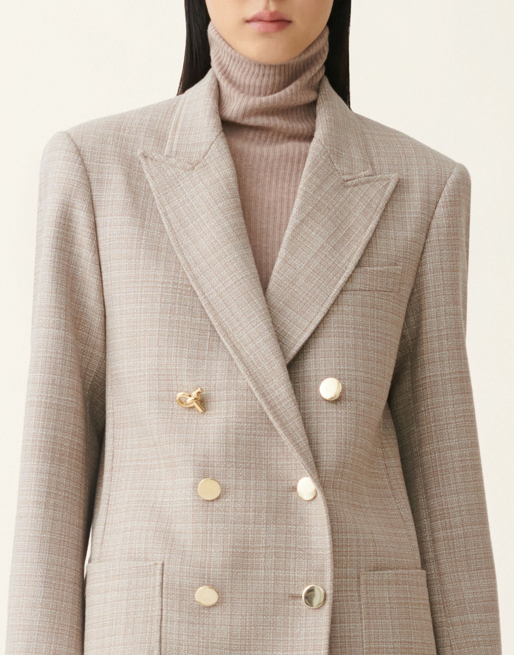 Blazer doppiopetto in mouliné, moka meringa Fabiana Filippi Blazer doppiopetto in mouliné, moka meringa Moka meringa GCD216F179D9830000