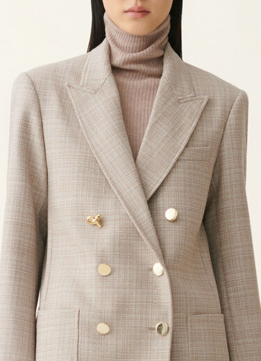 Blazer doppiopetto in mouliné, moka meringa Fabiana Filippi Blazer doppiopetto in mouliné, moka meringa Moka meringa GCD216F179D9830000