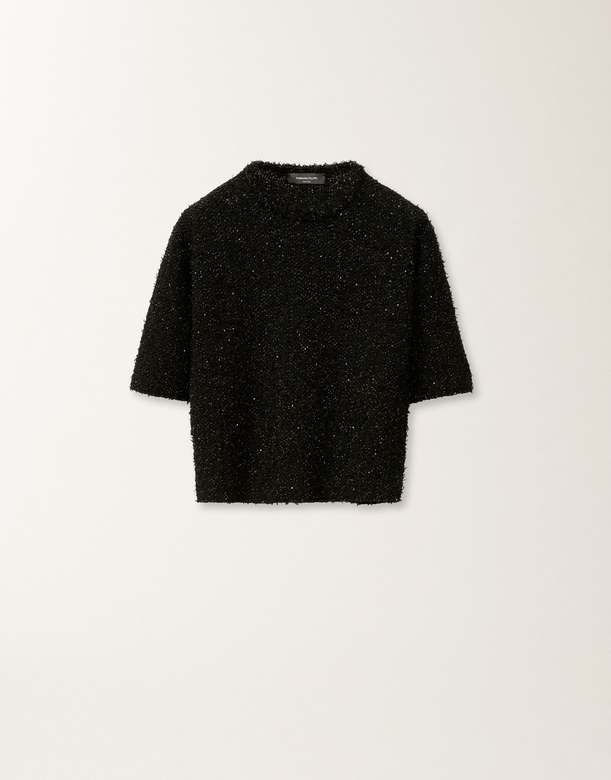 一番人気物 レディースツイード調 Tシャツ（ブラック） ニットウェア トップス