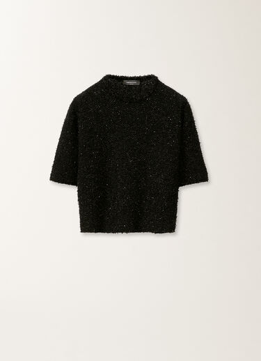 Fabiana Filippi Tweed-effect T-shirt, black BLACK MAD265F123L1670000