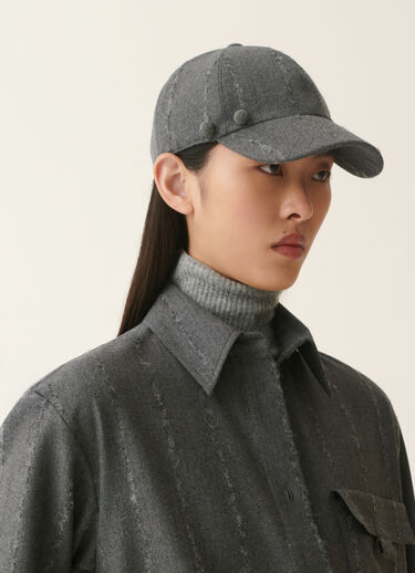 Pinstripe flannel baseball cap, charcoal Fabiana Filippi Pinstripe flannel baseball cap, charcoal Charcoal SAD226A941M4130000