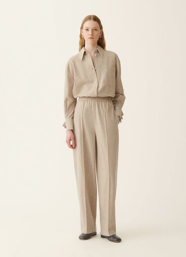 Fabiana Filippi Wide-leg flannel trousers, greige Greige PAD226F336M3780000