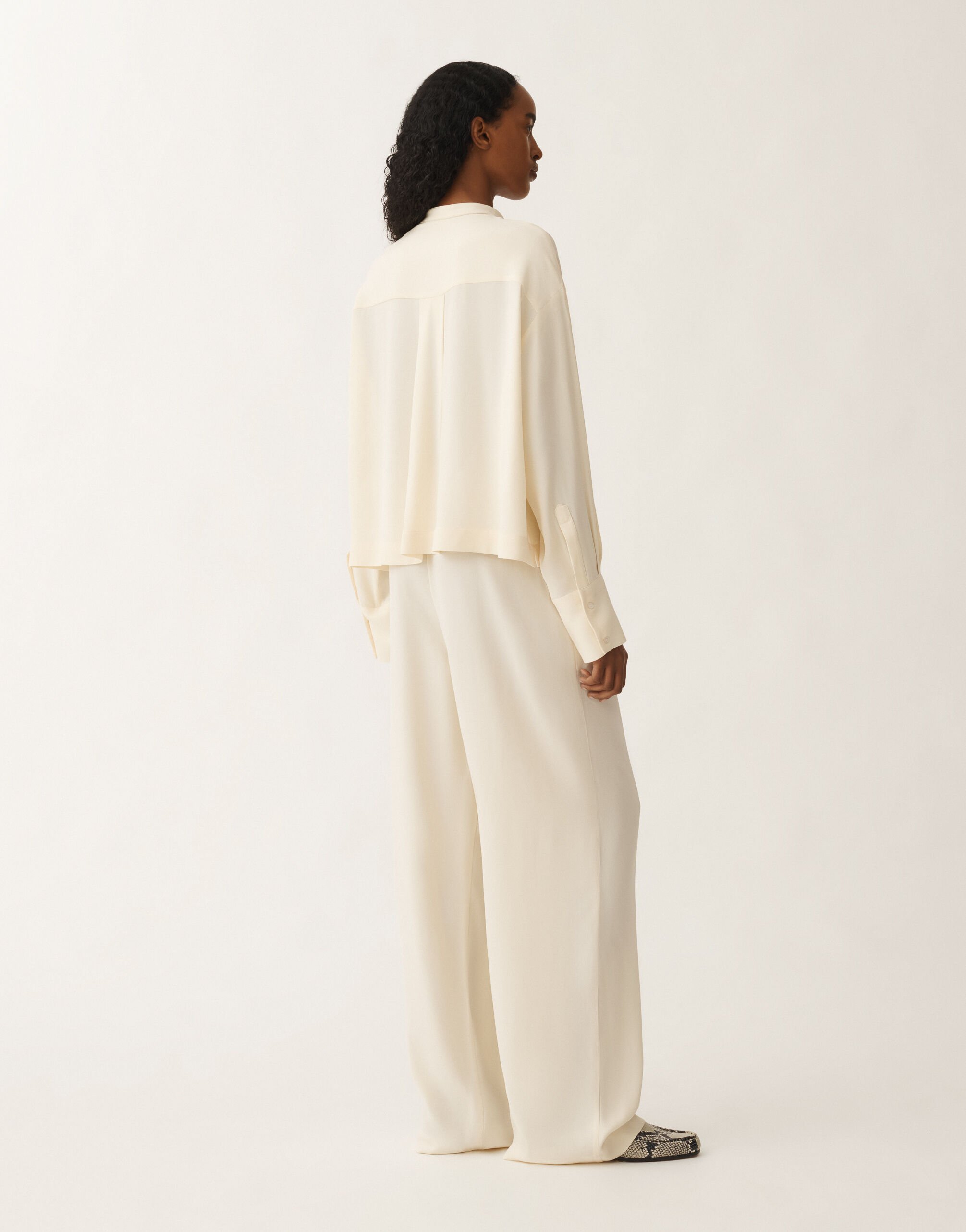 Fabiana Filippi Envers satin shirt, vanilla WHITE CAD265F356L2880000