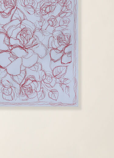 Fabiana Filippi Foulard in twill di seta, azzurro, rosso e bianco Azzurro/rosso/bianco seta SAD216A876M5030000