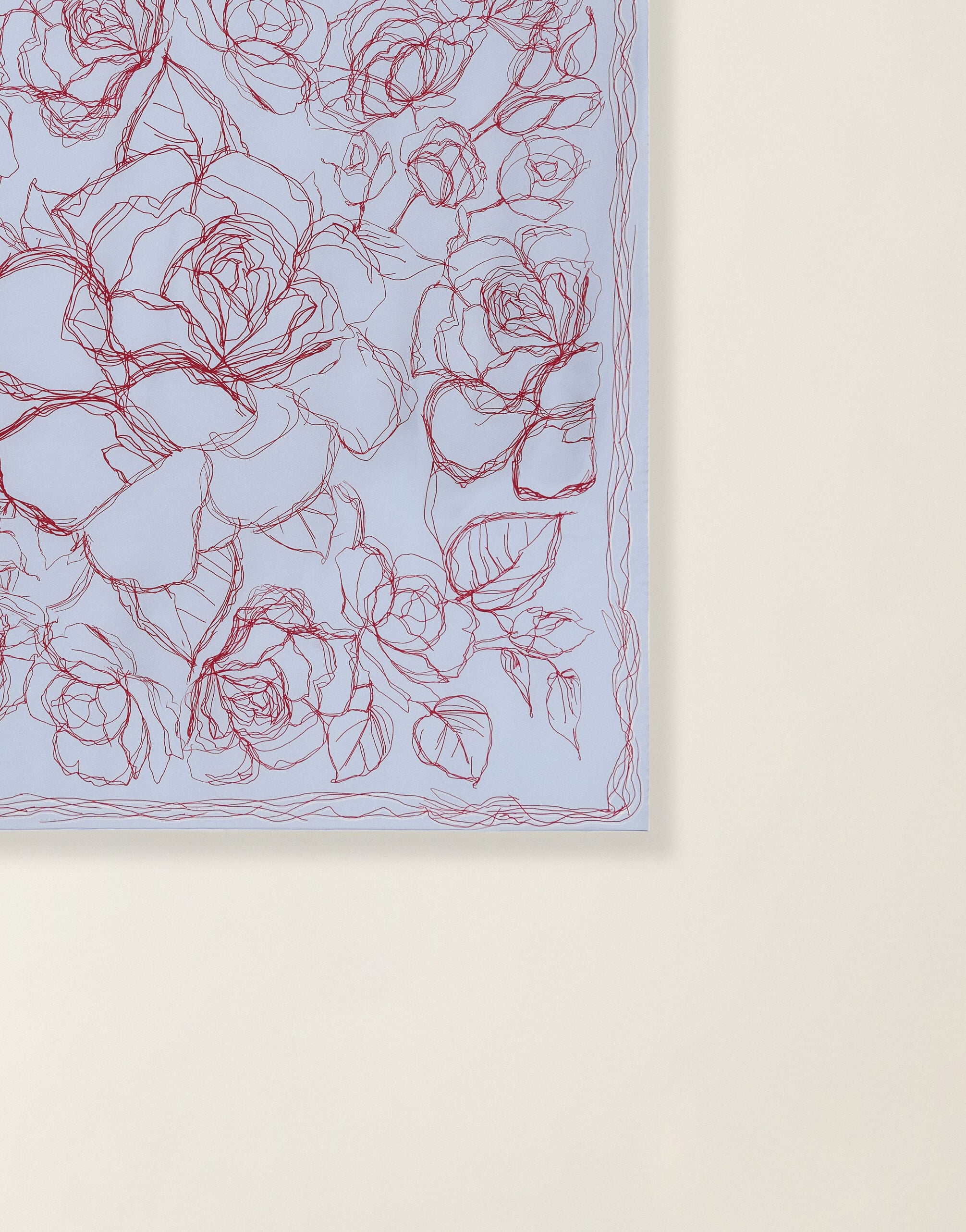 Fabiana Filippi Foulard in twill di seta, azzurro, rosso e bianco Azzurro/rosso/bianco seta SAD216A876M5030000