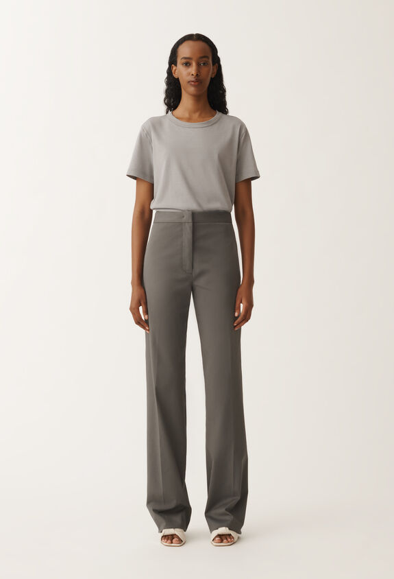 Fabiana Filippi Deruta trousers in cotton gabardine, lead GREY PAD265F320L1920000