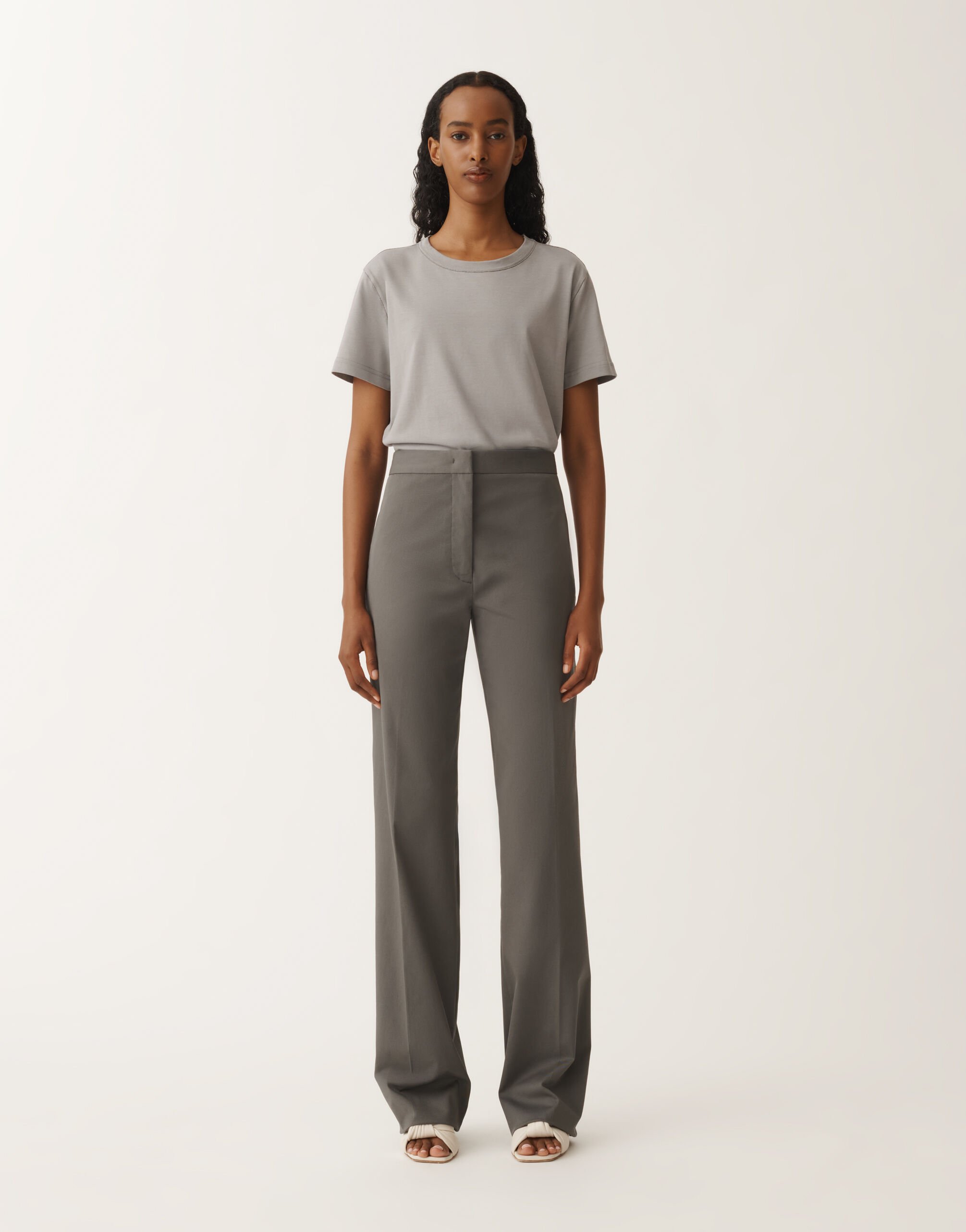 Fabiana Filippi Pantalon Deruta en gabardine de coton, plomb GRIS PAD265F320L1920000