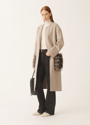 Fabiana Filippi Double-faced wool and cashmere coat, coriander Beige CTD225F687L6360000